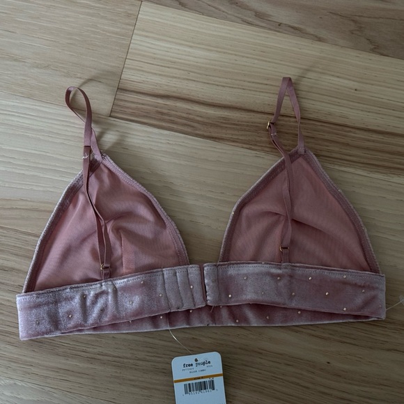 Intimately free people blush pink velvet gold dot bralette size Small - Picture 7 of 11